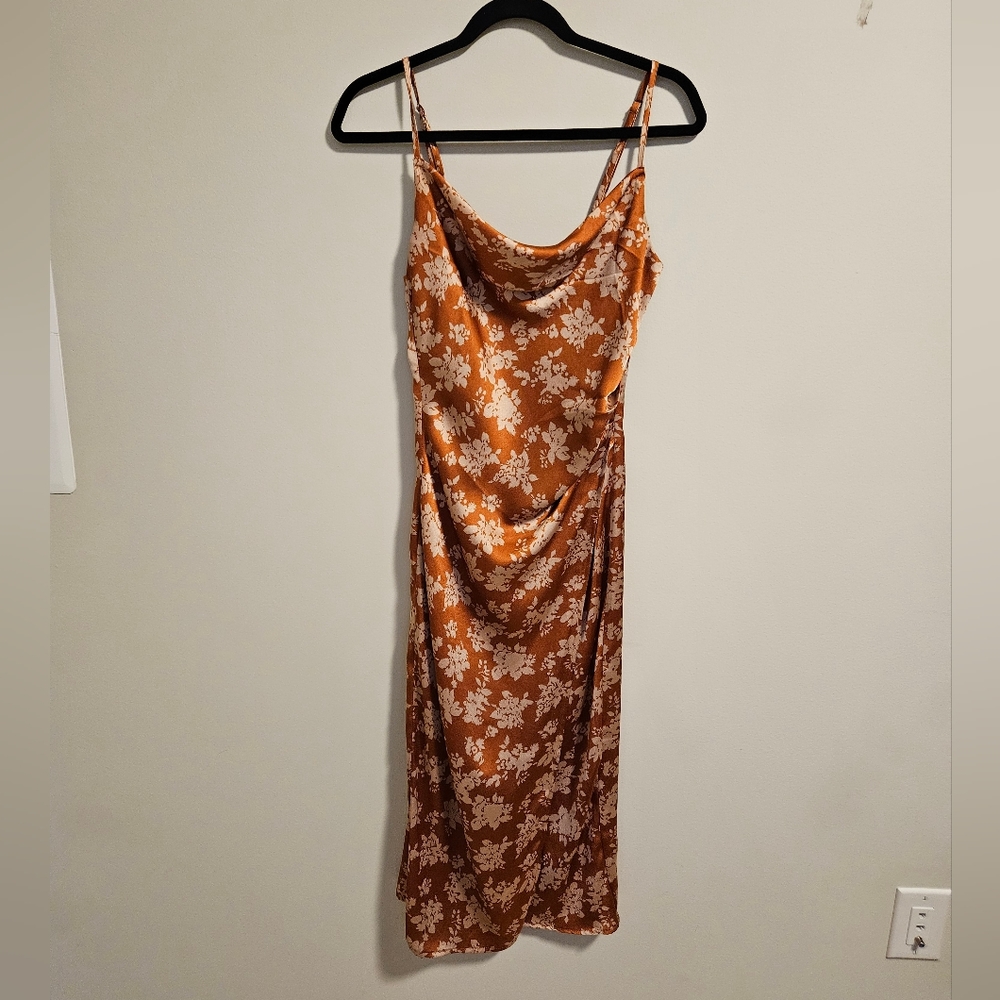 Rust Floral Slip Dress